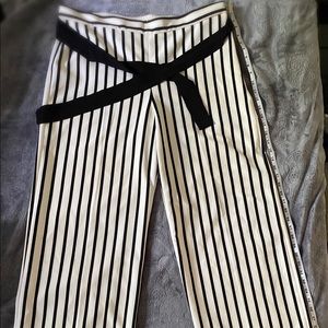Women’s XL Soft Surroundings Black and White Striped Dressy Summer Party Pants🌞